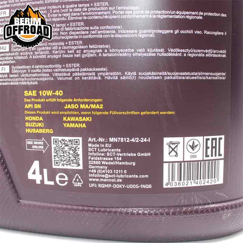 روغن موتور آلمانی MANNOL 10W-40 چهار لیتری - پرداخت درمحل