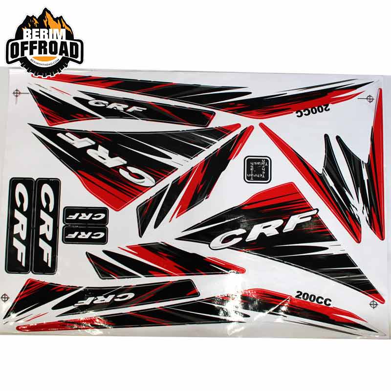 خرید برچسب موتور CRF 200CC مشکی قرمز – پرداخت درب منزل