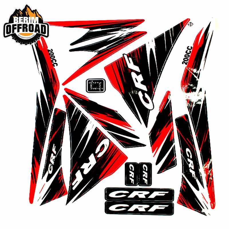 خرید برچسب موتور CRF 200CC مشکی قرمز – پرداخت درب منزل